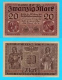 Germania (pick 57) 20 Mark 1918 aUNC+ serie: D 4435590
