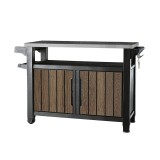 Decocoat unitate din plastic xl masă grătar de grădină 207l nuc