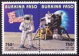 BURKINA FASO 1994 SPATIU COSMOS PRIMUL PAS PE LUNA, Nestampilat