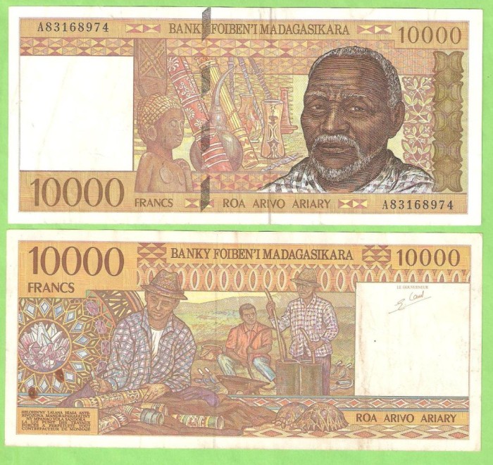 MADAGASCAR 10.000 FRANCS / 1995.
