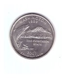 Moneda SUA 25 centi/quarter dollar 2007 D, Washington 1889, stare foarte buna, curata