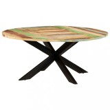 vidaXL Masă de bucătărie, 175x75 cm, lemn masiv reciclat, rotundă 321685