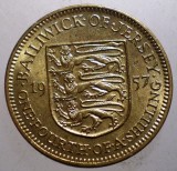B.427 JERSEY ELIZABETH II 1/4 SHILLING 3 PENCE 1957 XF/AUNC
