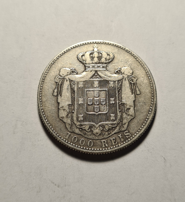 Portugalia 1000 Reis 1899 Patina