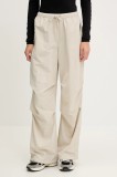 P.E Nation pantaloni de trening Discovery culoarea bej, uni, 252P058