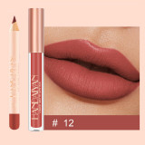 Set 2 in 1 Ruj Lichid Mat &amp; Creion Contur Buze Handaiyan Lips Kit #12