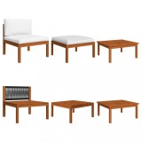 Gossi set mobilier de gradina cu perne, 3 piese, lemn masiv de acacia