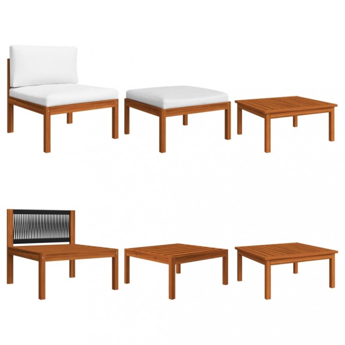 Gossi set mobilier de gradina cu perne, 3 piese, lemn masiv de acacia