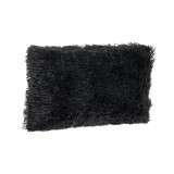 Perna decorativa, 50x30 cm, Model imitatie Blana, Negru, Poliester, ATU-0805683, Oem