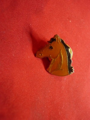 Insigna veche - CAL ,cu buton , metal si email ,h=1,7cm foto