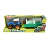 Tractor albastru cu remorca pentru copii 3+ ani, 304 x 85 x 83 mm