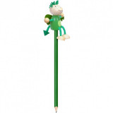 Creion cu figurina Dragonul verde Fiesta Crafts, lemn, pictat manual