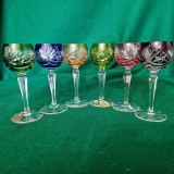 SERVICIU DE 6 PAHARE DIN CRISTAL COLORAT - NACHTMANN-BAVARIA-GERMANIA anii '60