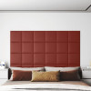VidaXL Panouri perete 12 buc. roșu vin 30x30cm piele ecologică 1,08 m&sup2;