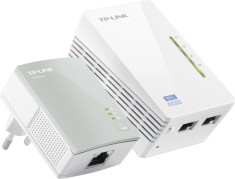KIT ADAPTOR POWERLINE TP-LINK tehnologie AV, AV600, pana la 300Mbps, 2 porturi 10/100Mbps, wireless 300Mbps, compus din TL-WPA4220 &amp;amp; TL-PA4010 &quot;TL