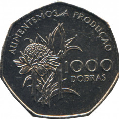 Sao Tome & Principe 1000 Dobras 1997 - (FAO) 25mm, V18, KM-90 UNC !!!