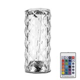 Lampa LED Ambientala cu Telecomanda pentru birou, 16 Culori Lumina, Control touch, Reincarcare prin USB, Portabila, Cristal Acrilic, 21.5 CM, Oem
