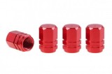 Capacele Valve Auto Hexagonale 16mm, Rosii - Set 4 Bucati, Ornament Tuning Exterior