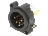 Soclu XLR THT 4-Pin Negru 6A