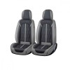 Huse auto premium 5 locuri Carguard Deluxe piele ecologica perforata - gri - negru Best CarHome