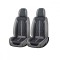 Huse auto premium 5 locuri Carguard Deluxe piele ecologica perforata - gri - negru Best CarHome