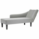 VidaXL Sezlong cu cotieră dreaptă din material gri nor