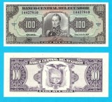 Ecuador (p#123A) 100 Sucres 1988 UNC 'Bolivar' serie: VU 14427810; (ROG CITITI DETALIILE!)