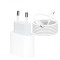 Incarcator compatibil, mufa Iphone, Apple, 20W, iPhone 14, 13, 12, 11, 8, 7, 6, 5, SE, Max, mini, Plus, Pro, Pro Max, Usb-C intrare, Cablu de 1m compa