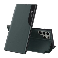 Husa Samsung Galaxy S24 Ultra Eco Leather View flip tip carte, verde foto