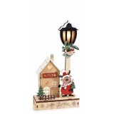 Decoratiune Craciun lemn cu led Ren 14x6x26.5 cm