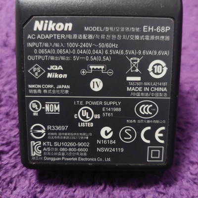 Set Adaptor Nikon EH-68P+cablu USB,alimentator/Incarcat functional NIKON EH-68 P foto