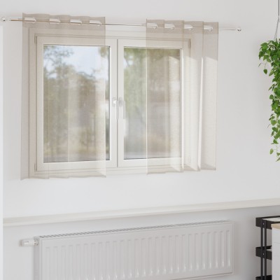 vidaXL Perdele cu perdele 2 pcs Nisip 140 x 140 cm Poliester foto