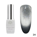 Oja semipermanenta, Snow White, 3D Cat Eye, Global Fashion 8ml, 24