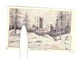 CP interbelica Ruinele Ciceului in 1866, necirculata, stare relativ buna, Printata, Bistrita-Nasaud