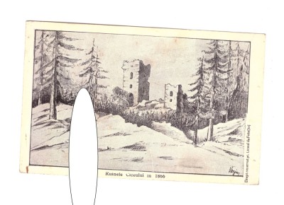 CP interbelica Ruinele Ciceului in 1866, necirculata, stare relativ buna foto