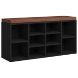 Cumpara ieftin Bancheta pantofar, negru, 103x30x48 cm, lemn prelucrat