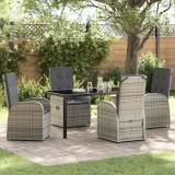 VidaXL Set de masă pentru grădină 5 pcs Gri 160 x 80 x 73 cm Poliratan