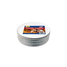 Set 100 Tavite din Carton R3 Misavan, Diametru 30 cm, Albe, Platouri Cofetarie, Platouri pentru Desert, Platouri pentru Deserturi, Platouri Albe, Plat foto