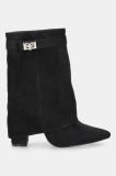 Answear.LAB botine culoarea negru, cu toc drept, izolare usoara