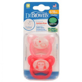 Cumpara ieftin Set 2 suzete din silicon PreVent Roz, 6-18 luni, Dr Brown`s, Dr. Browns