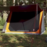 vidaXL Cort de camping pentru 2 persoane, gri/portocaliu, impermeabil