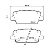 Placute frana Hyundai Santa Fe 4 (Tm Tma) 02.18-, Santa Fe 4 Box/Suv (Tm) 02.18-, Spate, BREMBO
