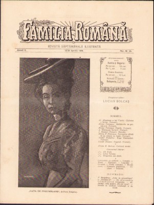 Z102 Familia rom&amp;acirc;nă, numărul 8-9, anul 1, 1908, Budapesta, proprietar-editor Lucian Bolcaș foto