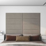 vidaXL Panouri de perete 12 buc. gri deschis 90x30 cm catifea 3,24 m&sup2;
