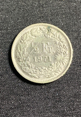Moneda 1/2 franci 1971 Elvetia foto