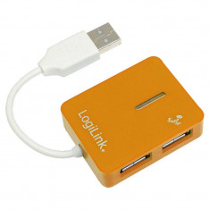 Hub USB Logilink UA0137 USB 2.0 4 porturi Smile Orange foto