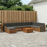Cumpara ieftin Set de canapele de exterior 9 buc. 7-Locuri Natural si Antracit