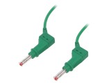 Cablu Mufa Banana ST&Auml;UBLI 4mm 32A, 1m Verde, PVC, CAT II 600V, Nichel