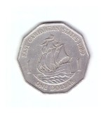Moneda coloniala Caraibele de est britanice 1 dollar/dolar 1989, stare buna, curata