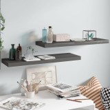 Gossi rafturi de perete, 2 buc., gri extralucios, 80x23,5x3,8 cm, mdf